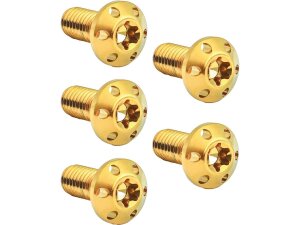 Titanium Rotor Bolt Kit For Rear Brake Discs, Thread: 3/8"-16 x 1" Gold