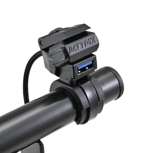 Daytona, handlebar mounted USB-A charge port kit