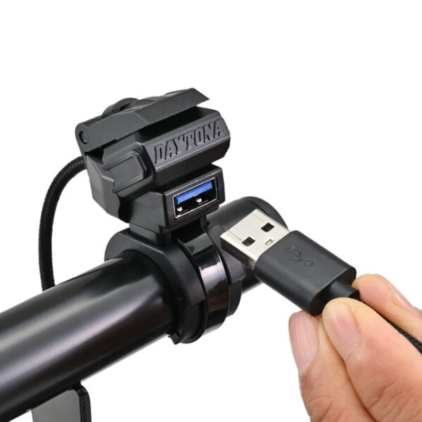 Daytona, handlebar mounted USB-A charge port kit