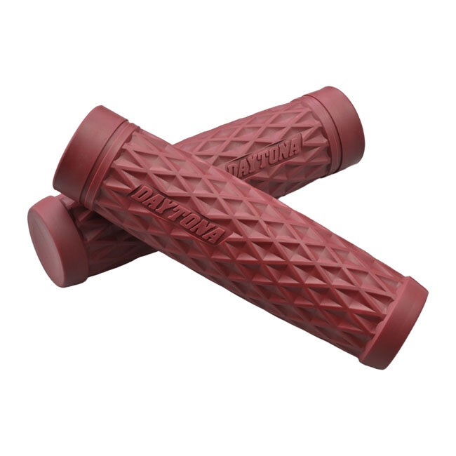 Daytona, 1" Grippy Grip set. GRID. Dark red