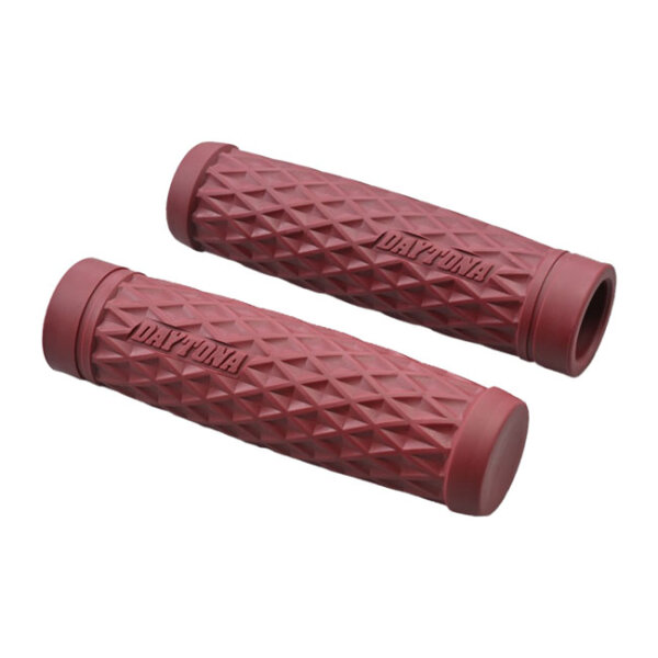Daytona, 1" Grippy Grip set. GRID. Dark red