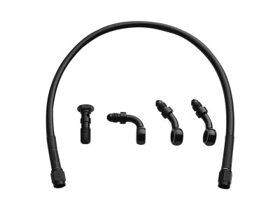 Ebony Black Stainless Steel Universal Brake Line Black Vinyl All Black 28"