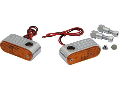 Mirror Mount Marker Light Single filament bulb Chrome Amber