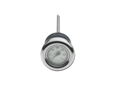 Temperature Gauge Dipstick, Chrome with Black Fahrenheit Gauge