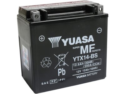 Maintance Free YTX14-BS Battery Dry Battery with Acid Pack AGM 200 A 12.6 Ah  inkl. 7,50 Euro Batteriepfand