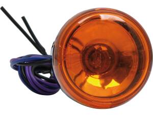 Deuce-Style Turn Signal Rear, wires exit through mounting hole Chrome Amber Dual Filament