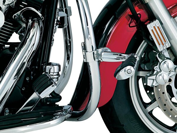 Longhorn Offset Highway Pegs with 1 1/4" Magnum Quick Clamp Dually Pegs Chrome