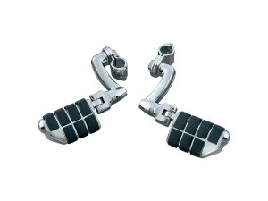 Longhorn Offset Highway Pegs with 1 1/4" Magnum Quick Clamp Dually Pegs Chrome