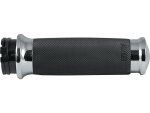 Custom Contour Grips Black Rubber Chrome 1" Throttle...