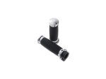 Custom Contour Grips Black Rubber Chrome 1" Throttle...