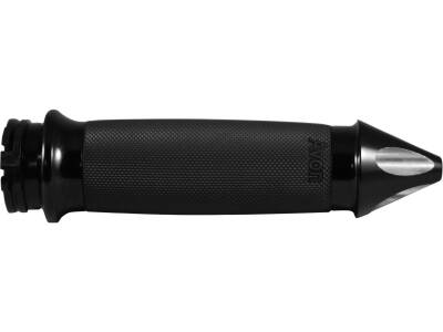 Custom Contour Spike Grips Black Anodized 1" Throttle Cables