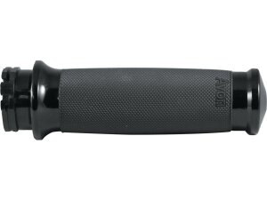 Custom Contour Grips Black Rubber Black Anodized 1" Throttle By Wire