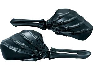Skeleton Hand Mirror Black Stem, Black Head Black