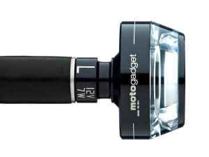 mo.blaze disc LED Bar End Turn Signal Left Side Black Anodized Clear LED