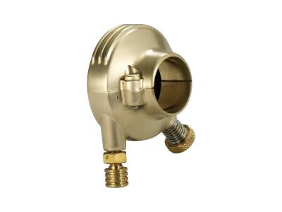 Deluxe External Throttle Housing With Brass Throttle Clamp Screw and Cable Register Brass Satin 1" Single Cable