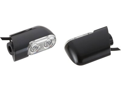 Direct Bolt-On LED Turn Signal for Touring Amber LED configuration Black Anodized Clear LED