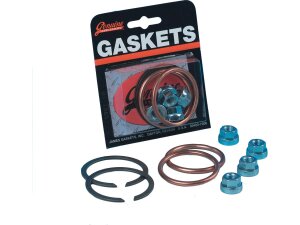 Exhaust Mounting Gasket Kit Copper Crush Rings and Flange...
