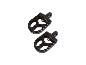 Short Serrated Adjustable Foot Pegs Short Version Black