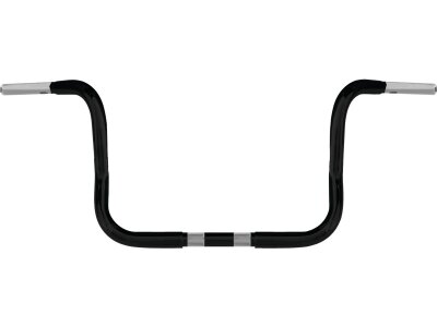 10 Chubby Bagger Ape Handlebar Non-Dimpled 3-Hole Black Powder Coated 1 1/4" Throttle By Wire Throttle Cables