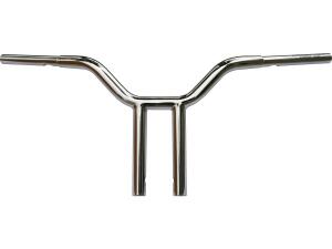 12 Chubby MX Street Fighter Handlebar Non-Dimpled 3-Hole Chrome 1 1/4" Throttle By Wire Throttle Cables