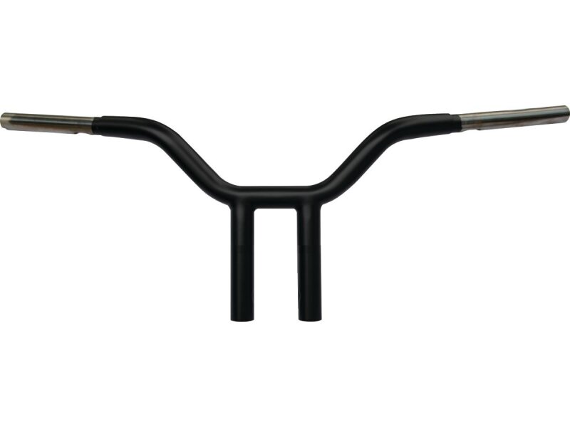 12 Chubby MX Street Fighter Handlebar Non-Dimpled 3-Hole Black 1 1/4" Throttle By Wire Throttle Cables