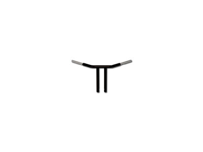 10 Chubby Chopper T-Bar Handlebar Non-Dimpled 3-Hole Black 1 1/4" Throttle By Wire Throttle Cables