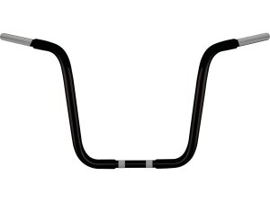 14 Chubby Classic Ape Hanger Handlebar Non-Dimpled 3-Hole Black Powder Coated 1 1/4" Throttle By Wire Throttle Cables