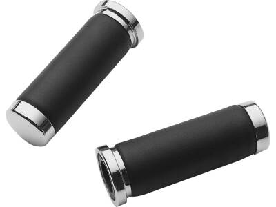 Leather Cushion Grips Chrome 1" Throttle Cables