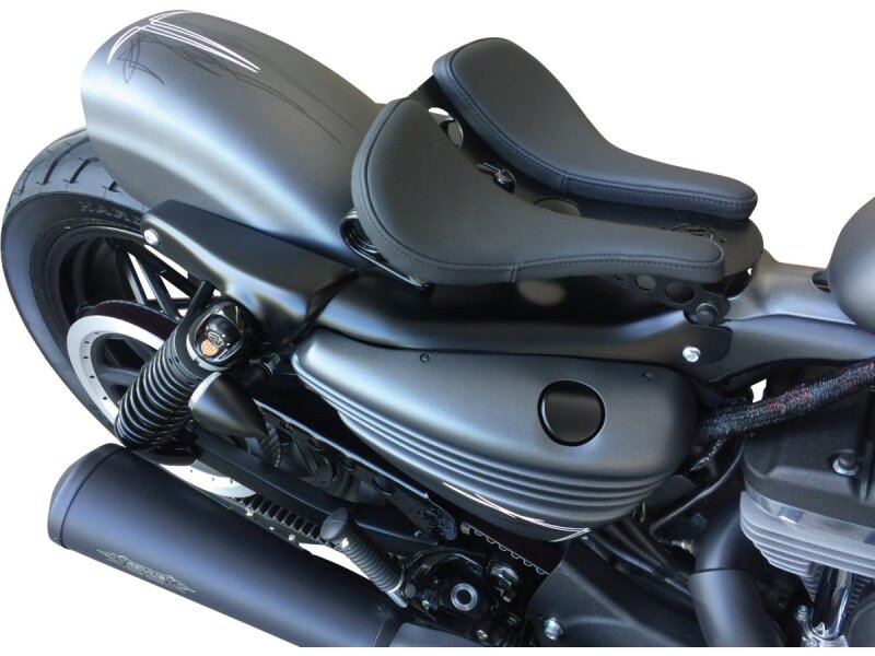 Old School Leather Smooth Solo Seat Black Leather