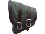 Canvas Swing Arm Saddle Bag With Black Straps Brown Army...