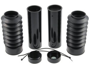 6-Piece Fork Covers with lower Fork Rubbers Plain Black...