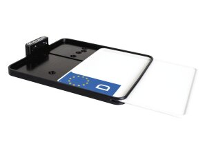 Side Mount License Plate Kit German specification 180x200mm Black Anodized