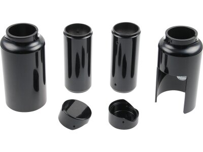 6-Piece Fork Covers with lower Fork Aluminum Covers Plain Gloss Black Powder Coated