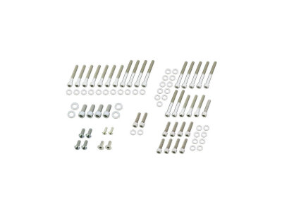 Complete Engine Screw Kit Screws for Sportster Primary-, Sprocket-, Cam-, Derby-, Timer-, Inspection Cover, Anti-Rotation-Plate, Lifterbase, Rockerboxes Stainless Steel
