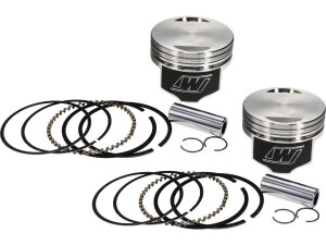 Forged Piston Kit for Sportster Engines Stroke 3,813" Bore 3,518" (89,3572 mm ), Positive Dome +3,6cc, With Skirt Coating 10.5:1 +.020 mm 1200 ccm (74 cui)