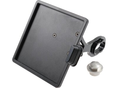 Slide-In Frame Side Mount License Plate Bracket Germany 180 x 200 mm Black Powder Coated