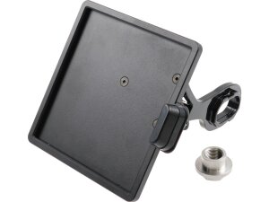 Slide-In Frame Side Mount License Plate Bracket Germany 180 x 200 mm Black Powder Coated