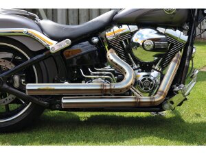 Top Chopp Staggered Forward Control Exhaust System , Raw...