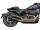 Double Slip-On Muffler Set Endcap Tracker Carbon Stainless Steel Satin