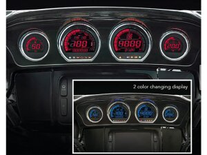 HD-03 4-Meter Instrument Kit Dual Color Changable Display (red and blue) Black