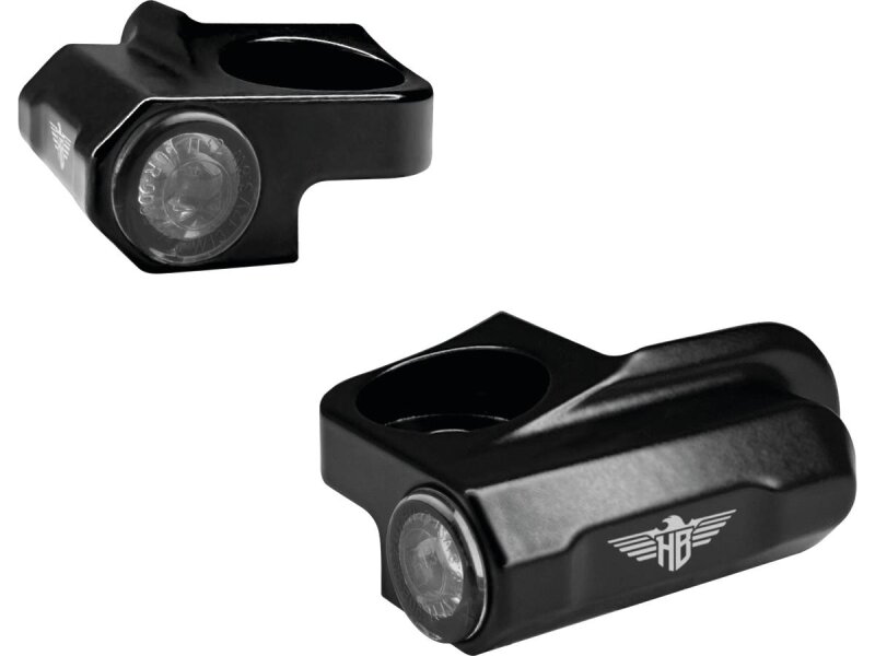 Nano Series Handlebar LED Turn Signal for Sportster S Black Powder Coated Smoke LED
