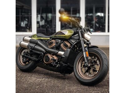 Nano Series Handlebar LED Turn Signal for Sportster S Black Powder Coated Smoke LED