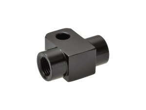 M10x1 Distributor 2-fold, 180° Elbow Black