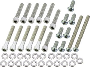 Primary Cover Screw Kit For Dyna, Softail Stainless Steel