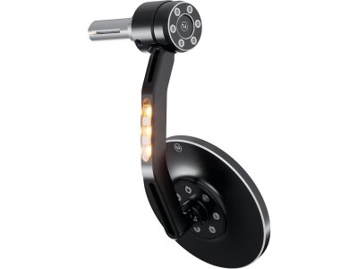 Conero Bar End Mirror with LED turn Signal Black Anodized