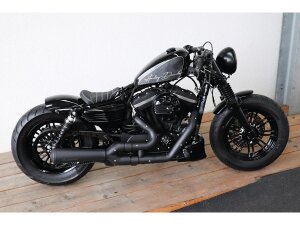 Old School Frame Mounted Solo Seat for Sportster Black Leather