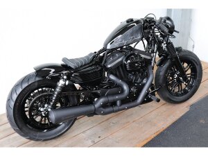 Old School Frame Mounted Solo Seat for Sportster Black Leather