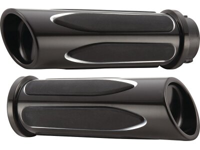 Deep Cut Comfort Grips Black 1" Throttle By Wire