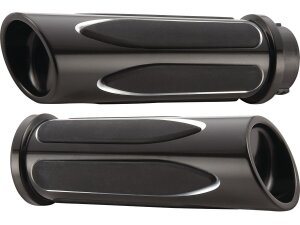 Deep Cut Comfort Grips Black 1" Throttle By Wire