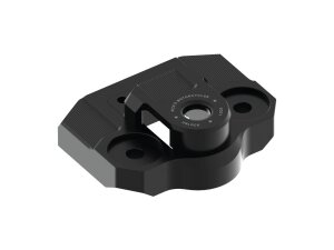 Reduced Reach Club Style Riser Relocation Plate 45 mm Offset, includes Steering Lock Cover Black Anodized